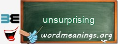 WordMeaning blackboard for unsurprising